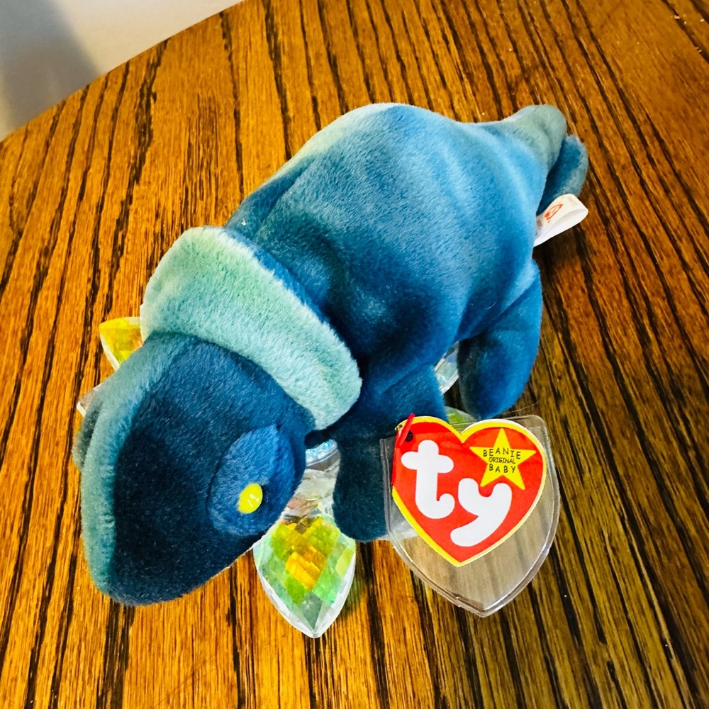 Ty Beanie Babies Blue Chameleon “Rainbow” 1997 with tag